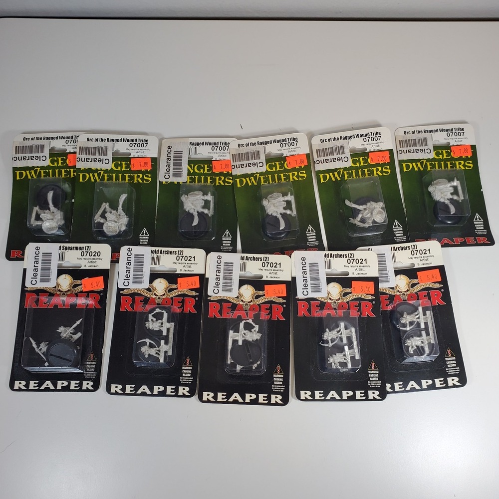 11 Reaper Miniatures Metal Lot 6 Orcs & 5 Kobolds D&D Fantasy Wargames RPG